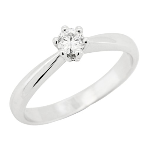 Anello Solitario Diamante ct 0,21 Oro 18 kt