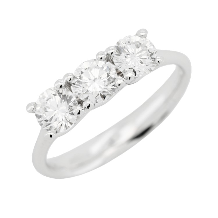 Anello TRILOGY Diamante ct 1,21 E SI1/VS2  Oro 18 kt 3,5 gr