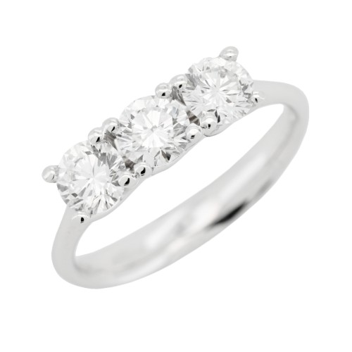 Anello TRILOGY Diamante ct 1,21 E SI1/VS2  Oro 18 kt 3,5 gr