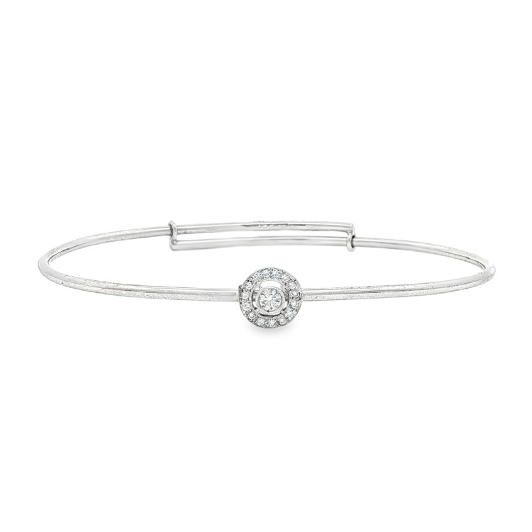 Bracciale con Diamanti Taglio a Brillante ct 0,14 in Oro Bianco 750 18 kt 8,1 gr