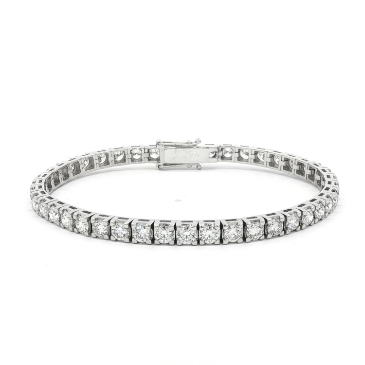 Bracciale Tennis Diamanti 4GQ 4,25 mm n° 43 pietre ct 7,33 DEF SI1 Oro Bianco 18 kt 17,42 gr