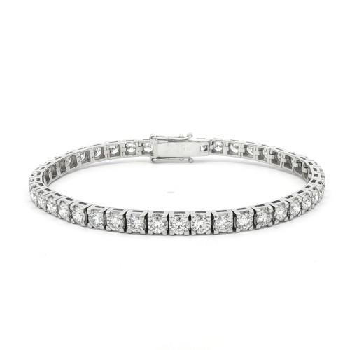 Bracciale Tennis Diamanti 4GQ 4,25 mm n° 43 pietre ct 7,33 DEF SI1 Oro Bianco 18 kt 17,42 gr