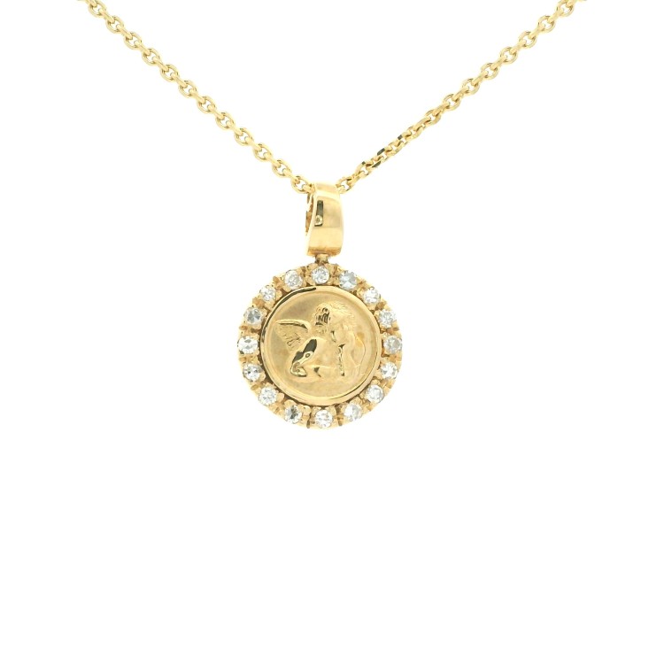 Collana con Medaglia ANGELO Oro 18 kt