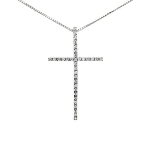 Collana Croce Diamanti ct 0,60 Oro 18 kt