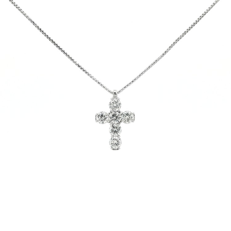 Collana Croce Diamanti ct 1,59 EF VVS Oro 18 kt