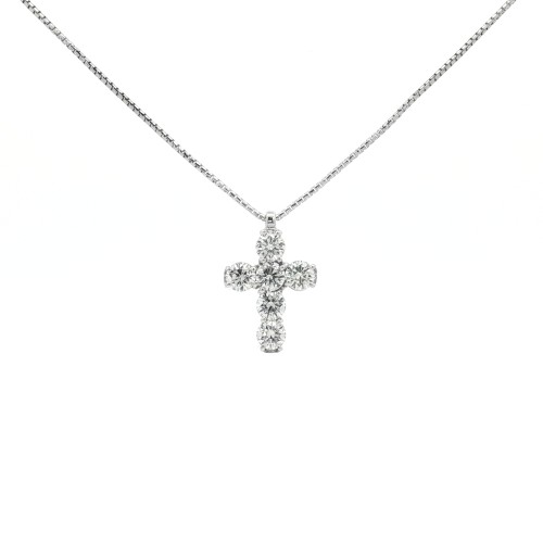 Collana Croce Diamanti ct 1,59 EF VVS Oro 18 kt