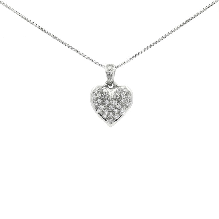 Collana Cuore Diamanti ct 0,48 Oro 18 kt
