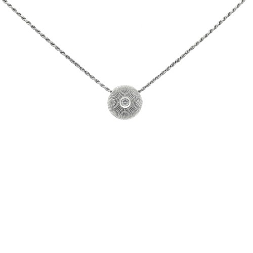 Collana Pendente SFERA Diamanti ct 0,03 Oro 18 kt