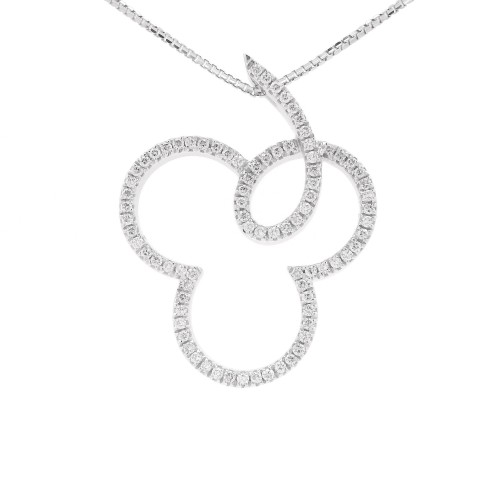 Collana Trifoglio Diamanti ct 0,50 + 0,11 Oro 18 kt