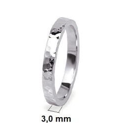 Fede Martellata Rettangolare Larghezza 3 mm Oro Bianco 18 kt 3 gr 2