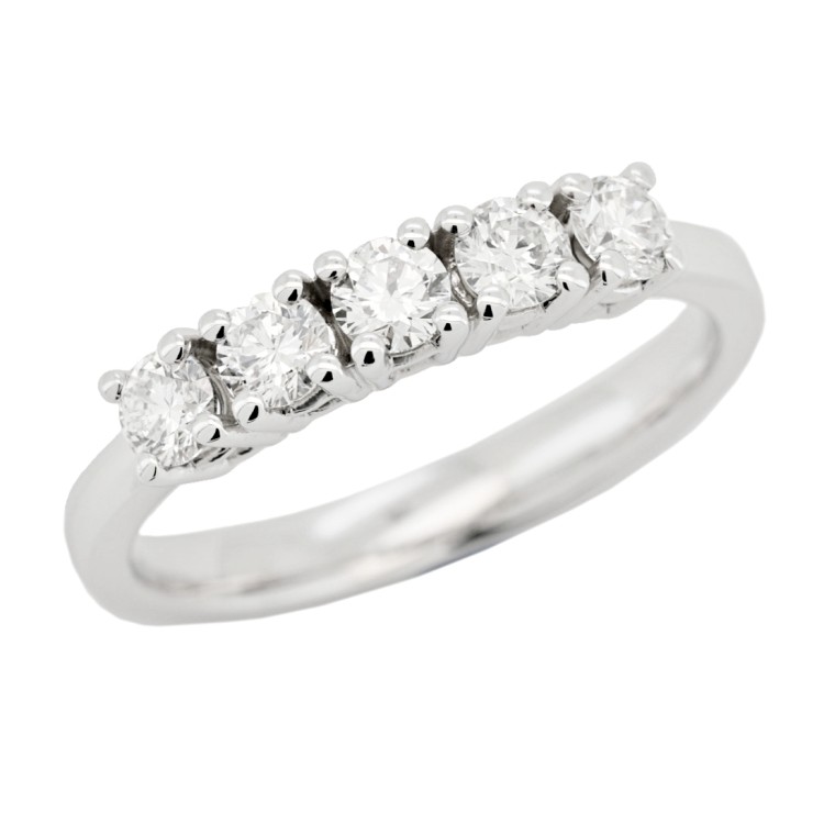 Fedina Riviere 4GF 5 Diamanti ct 0,62 F VS2 Oro 18 kt 3,71 gr