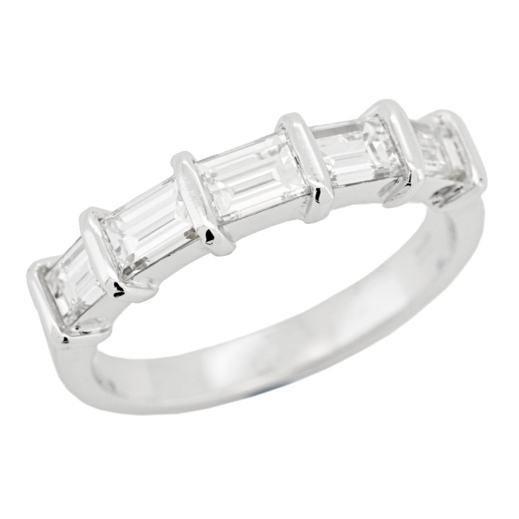 Fedina Riviere 5 Diamanti Taglio Baguette ct 1,63 PLATINO 950 23 kt 5,7 gr