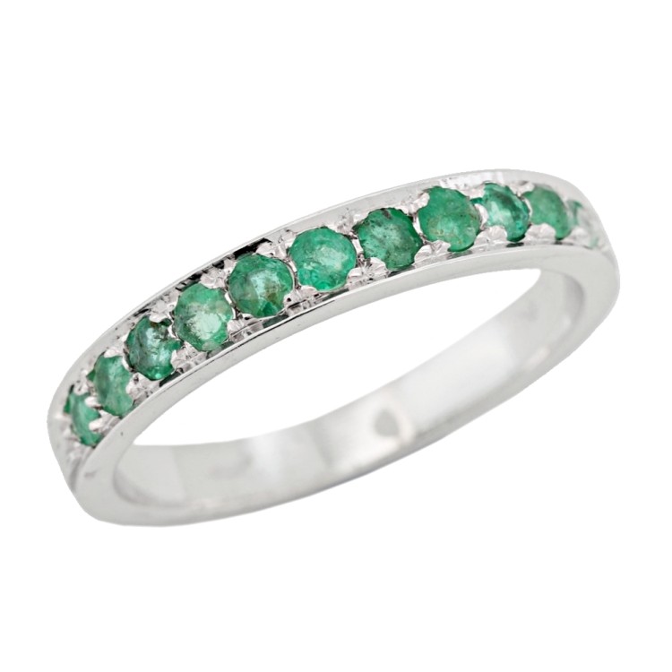 Fedina Riviere Smeraldi Diamanti ct 0,25 Oro 18 kt