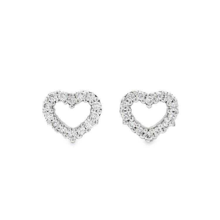 Orecchini a Cuore Diamanti ct 0,14 F VS misure 6,6 x 6 mm Oro 18 kt 1,55