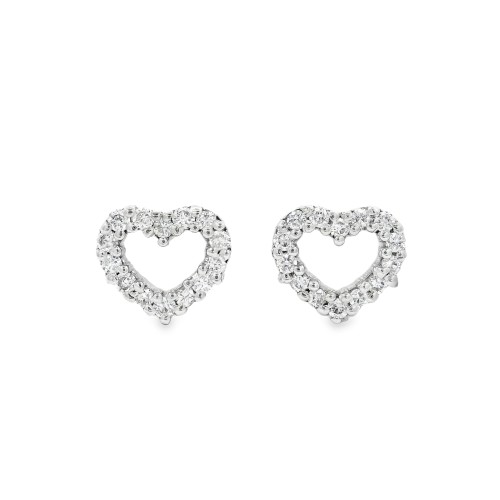 Orecchini Cuore Diamanti ct 0,17 Oro 18 kt