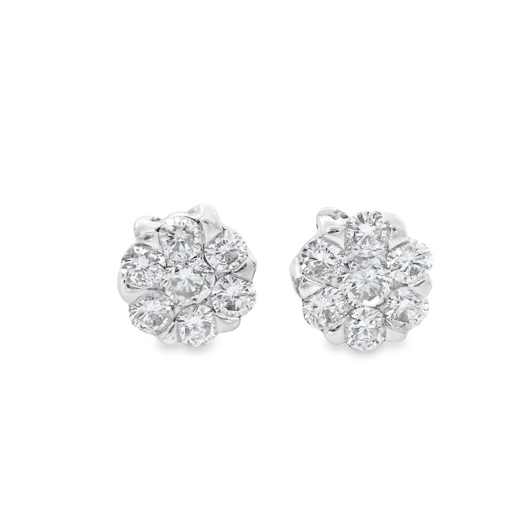 Orecchini Invisibile Setting Diamanti ct 0,31 Oro 18 kt
