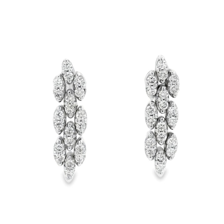 Orecchini pendenti Diamanti ct 1,04 Oro 18 kt
