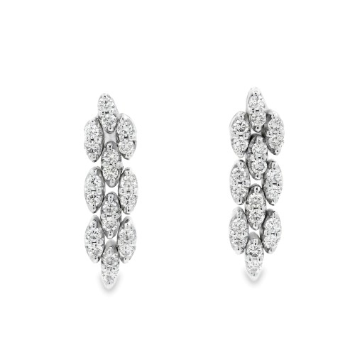Orecchini pendenti Diamanti ct 1,04 Oro 18 kt