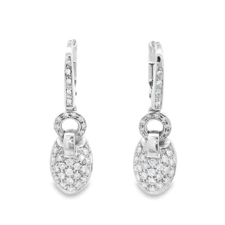 Orecchini pendenti Diamanti ct 1,03 Oro 18 kt