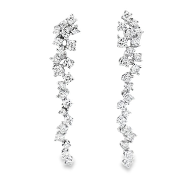 Orecchini pendenti Diamanti ct 1,70 Oro 18 kt