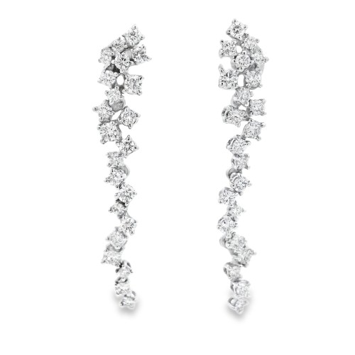 Orecchini pendenti Diamanti ct 1,70 Oro 18 kt