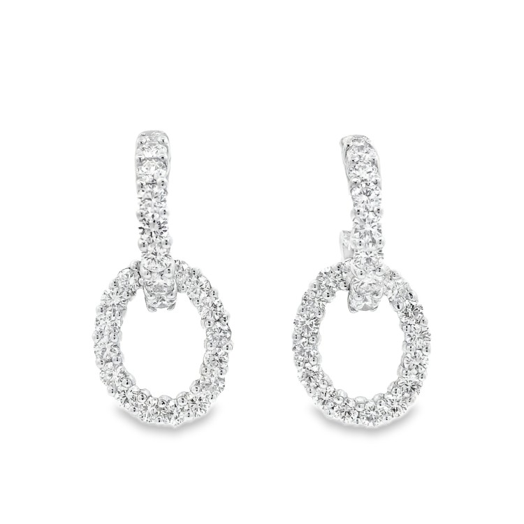 Orecchini pendenti Diamanti ct 2,24 Oro 18 kt
