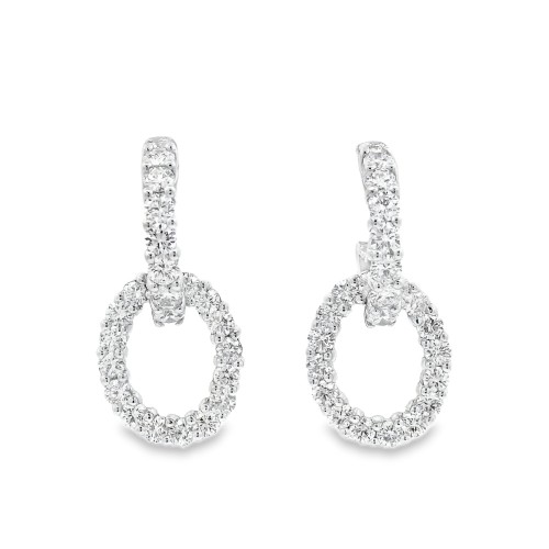 Orecchini pendenti Diamanti ct 2,24 Oro 18 kt