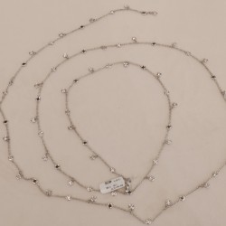 Collana Modello T con 54 Diamanti ct 1,56 F VS e n° 18 diamanti neri ct 0,70 misura 80 cm Oro bianco 18 kt 13,42 gr 2