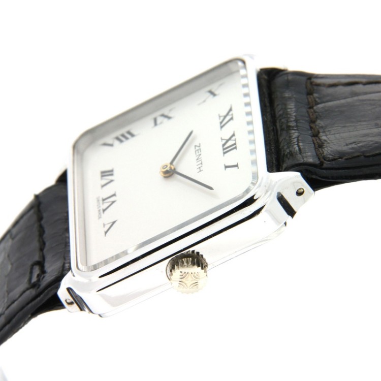 ZENITH Meccanico Manuale Rettangolare in Acciaio 28 1581 355 CFY