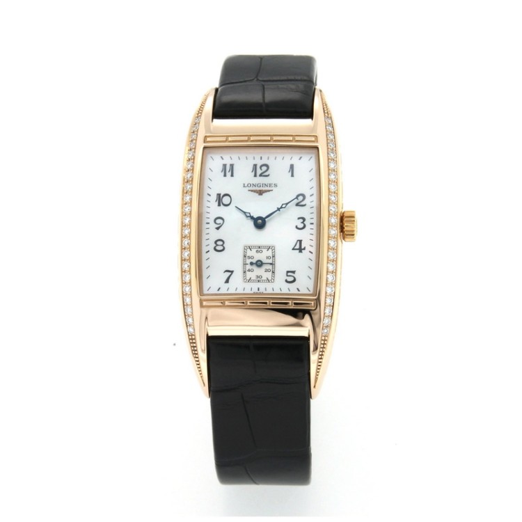 LONGINES BELLE ARTI 26 x 35 mm te madreperla e Diamanti in Oro Rosa 750