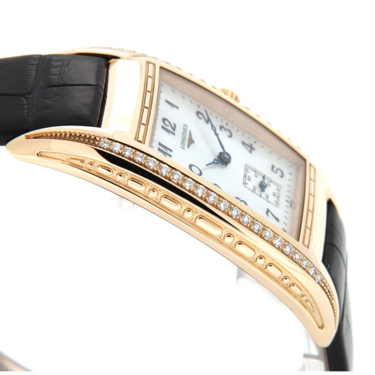 LONGINES BELLE ARTI 26 x 35 mm te madreperla e Diamanti in Oro Rosa 750