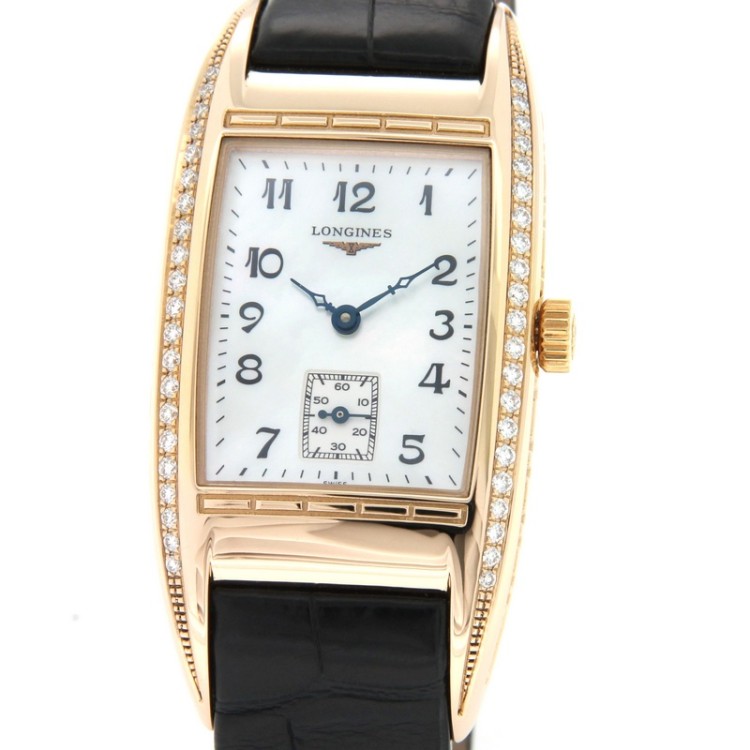 LONGINES BELLE ARTI 26 x 35 mm te madreperla e Diamanti in Oro Rosa 750
