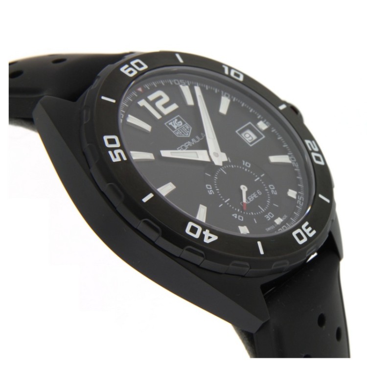 TAG HEUER F1 WAZ2112.FT8023 41 mm Automatico Nero Bracciale Acciaio
