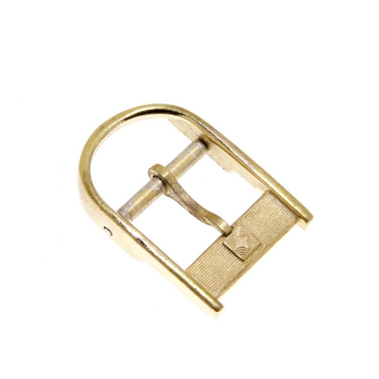 Zenith Fibbia Vintage ardiglione placcato oro 12 mm con passante rotondo