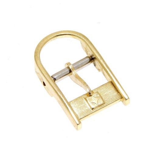 Zenith Fibbia Vintage ardiglione placcato oro 10 mm con passante rotondo