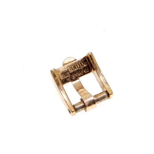 Omega Fibbia Vintage ardiglione Placcata Oro Rosa 8 mm emblema applicato