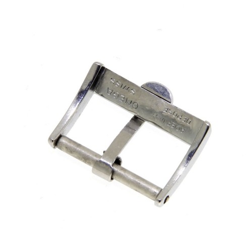 Omega Fibbia Vintage ardiglione Acciaio 16 mm emblema applicato